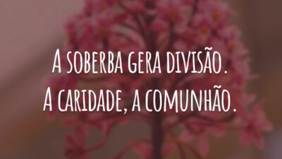 A soberba gera divisão. A caridade, a comunhão.