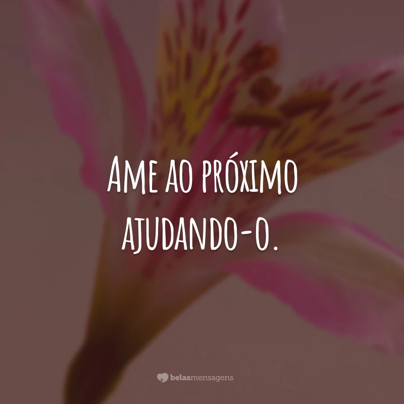 Ame ao próximo ajudando-o.