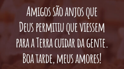 Amigos são anjos que Deus permitiu que viessem para a Terra cuidar da gente. Boa tarde, meus amores!