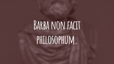 Barba non facit philosophum. (A barba não faz o filósofo. )