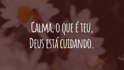 Calma, o que é teu, Deus está cuidando.