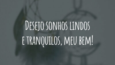 Desejo sonhos lindos e tranquilos, meu bem!