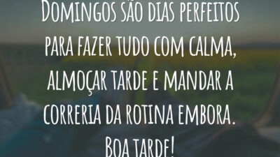 Domingos são dias perfeitos para fazer tudo com calma, almoçar tarde e mandar a correria da rotina embora. Boa tarde!