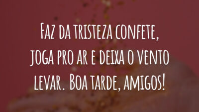 Faz da tristeza confete, joga pro ar e deixa o vento levar. Boa tarde, amigos!