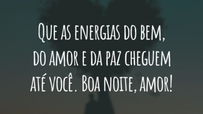 Que as energias do bem, do amor e da paz cheguem até você. Boa noite, amor!