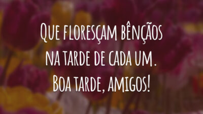 Que floresçam bênçãos na tarde de cada um. Boa tarde, amigos!