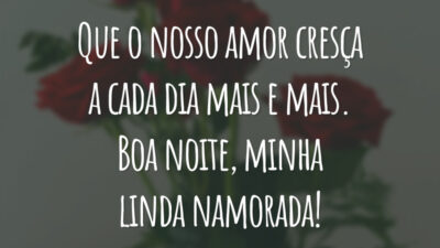 Que o nosso amor cresça a cada dia mais e mais. Boa noite, minha linda namorada!