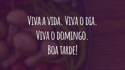 Viva a vida. Viva o dia. Viva o domingo. Boa tarde!