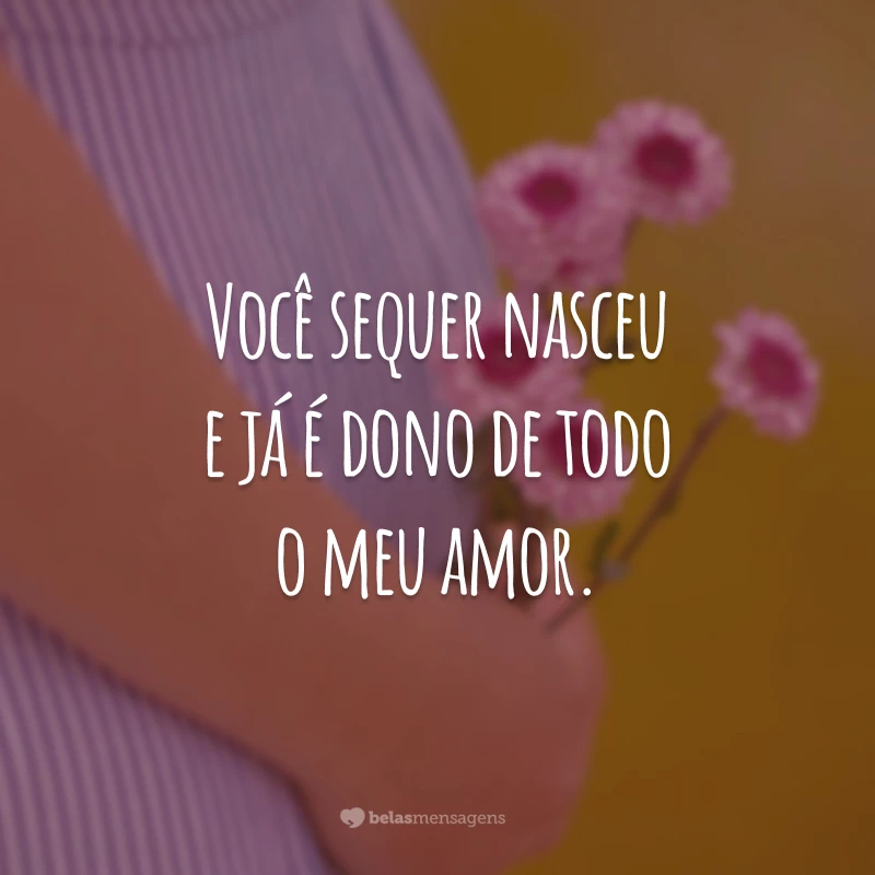 Você sequer nasceu e já é dono de todo o meu amor.