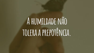 A humildade não tolera a prepotência.