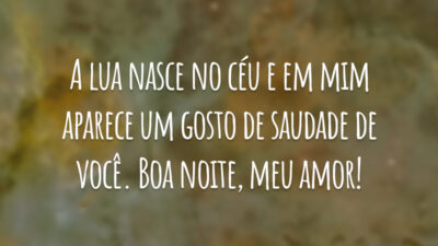A lua nasce no céu e em mim aparece um gosto de saudade de você. Boa noite, meu amor!