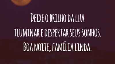 Deixe o brilho da lua iluminar e despertar seus sonhos. Boa noite, família linda.
