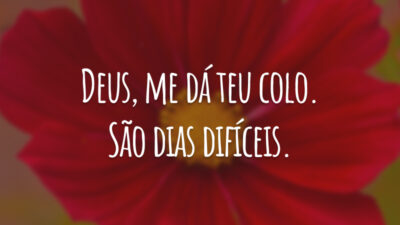 Deus, me dá teu colo. São dias difíceis.