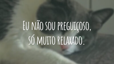 Eu não sou preguiçoso, só muito relaxado.