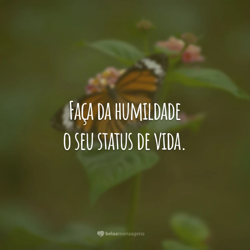 Faça da humildade o seu status de vida.