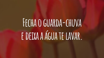 Fecha o guarda-chuva e deixa a água te lavar.