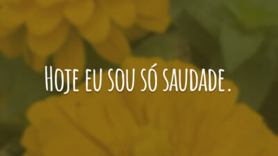 Hoje eu sou só saudade.
