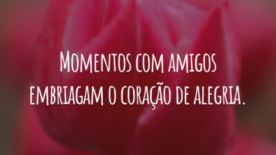 Momentos com amigos embriagam o coração de alegria.