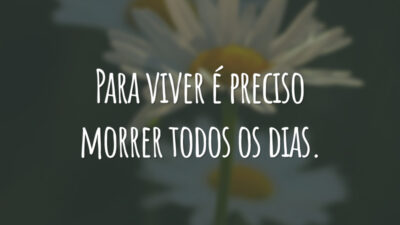 Para viver é preciso morrer todos os dias.