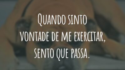Quando sinto vontade de me exercitar, sento que passa.