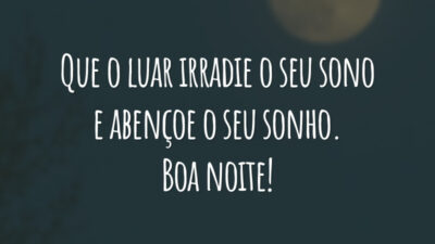 Que o luar irradie o seu sono e abençoe o seu sonho. Boa noite!