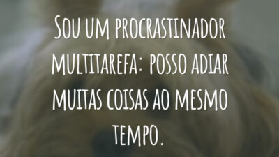 Sou um procrastinador multitarefa: posso adiar muitas coisas ao mesmo tempo.