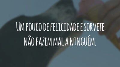 Um pouco de felicidade e sorvete não fazem mal a ninguém.