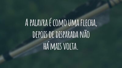 A palavra é como uma flecha, depois de disparada não há mais volta. O verdadeiro guerreiro usa o seu arco com sabedoria.