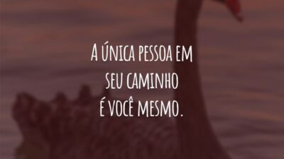 A única pessoa em seu caminho é você mesmo.