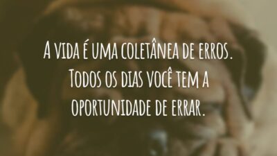 A vida é uma coletânea de erros. Todos os dias você tem a oportunidade de errar.