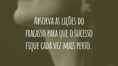 Absorva as lições do fracasso para que o sucesso fique cada vez mais perto.