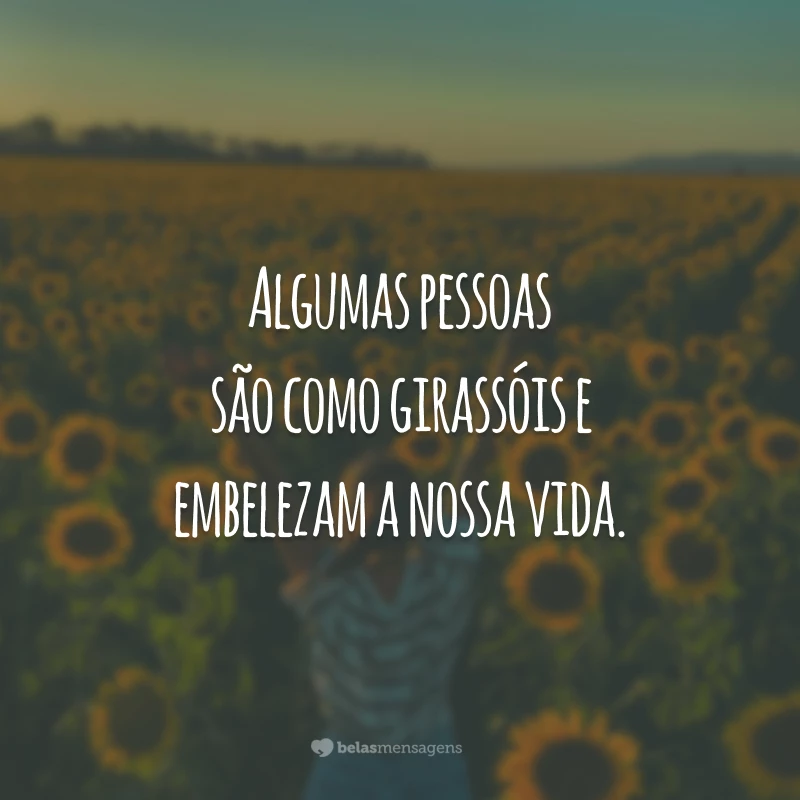 Algumas pessoas são como girassóis e embelezam a nossa vida.