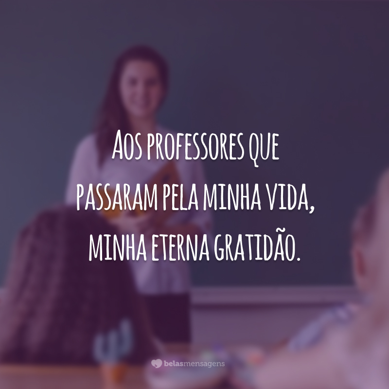 Aos professores que passaram pela minha vida, minha eterna gratidão.