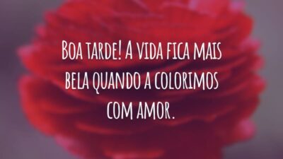 Boa tarde! A vida fica mais bela quando a colorimos com amor.