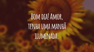 Bom dia! Amor, tenha uma manhã iluminada. Quando sair de casa, não esqueça de levar a alegria! Desejo muita energia positiva para você!