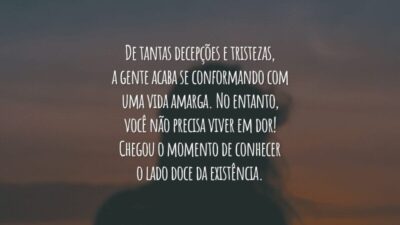 De tantas decepções e tristezas, a gente acaba se conformando com uma vida amarga. No entanto, você não precisa viver em dor! Chegou o momento de conhecer o lado doce da existência.