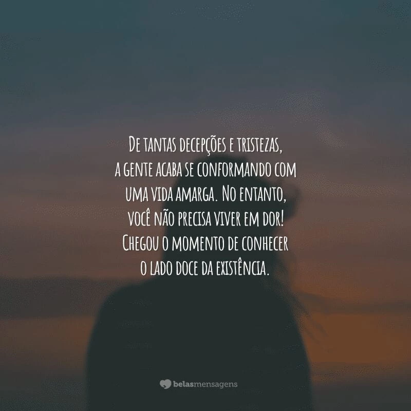 De tantas decepções e tristezas, a gente acaba se conformando com uma vida amarga. No entanto, você não precisa viver em dor! Chegou o momento de conhecer o lado doce da existência.