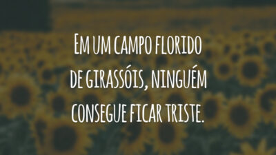 Em um campo florido de girassóis, ninguém consegue ficar triste.