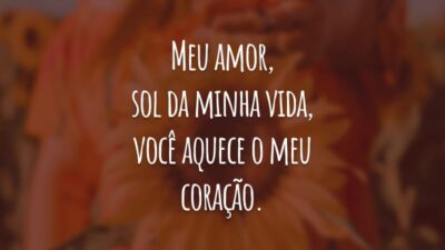 Meu amor, sol da minha vida, você aquece o meu coração. Que a alegria faça a sua existência vibrar e que essa linda manhã traga muitas realizações para você. Bom dia!