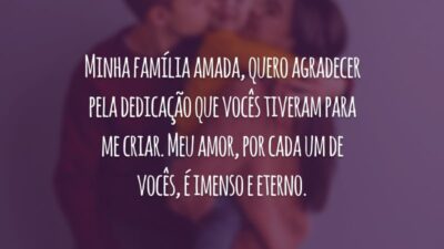 Minha família amada, quero agradecer pela dedicação que vocês tiveram para me criar. Meu amor, por cada um de vocês, é imenso e eterno.