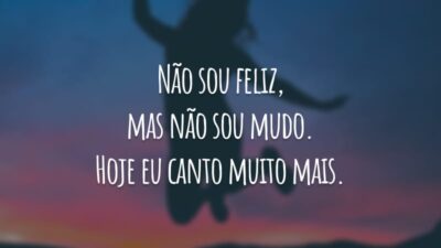Não sou feliz, mas não sou mudo. Hoje eu canto muito mais.