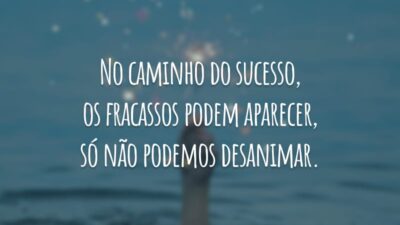 No caminho do sucesso, os fracassos podem aparecer, só não podemos desanimar.