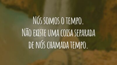 Nós somos o tempo. Não existe uma coisa separada de nós chamada tempo.