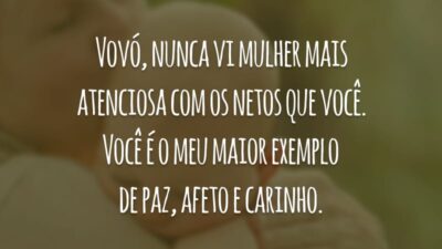 Vovó, nunca vi mulher mais atenciosa com os netos que você. Você é o meu maior exemplo de paz, afeto e carinho.