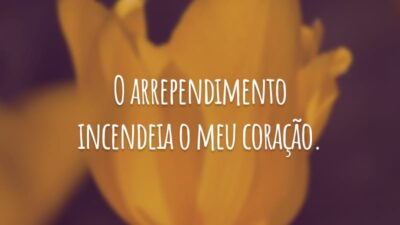 O arrependimento incendeia o meu coração.