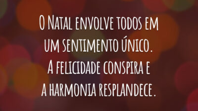 O Natal envolve todos em um sentimento único. A felicidade conspira e a harmonia resplandece. É tão bom compartilhar esse momento com você, amor! Feliz Natal!