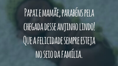 Papai e mamãe, parabéns pela chegada desse anjinho lindo! Que a felicidade sempre esteja no seio da família.