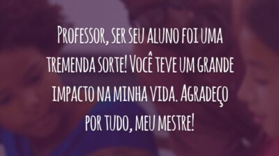 Professor, ser seu aluno foi uma tremenda sorte! Você teve um grande impacto na minha vida. Agradeço por tudo, meu mestre!