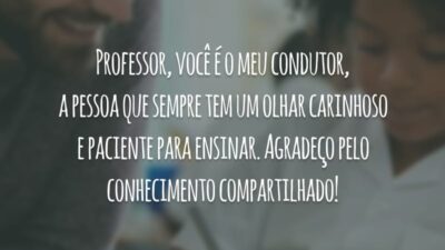 Professor, você é o meu condutor, a pessoa que sempre tem um olhar carinhoso e paciente para ensinar. Agradeço pelo conhecimento compartilhado!