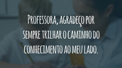 Professora, agradeço por sempre trilhar o caminho do conhecimento ao meu lado.